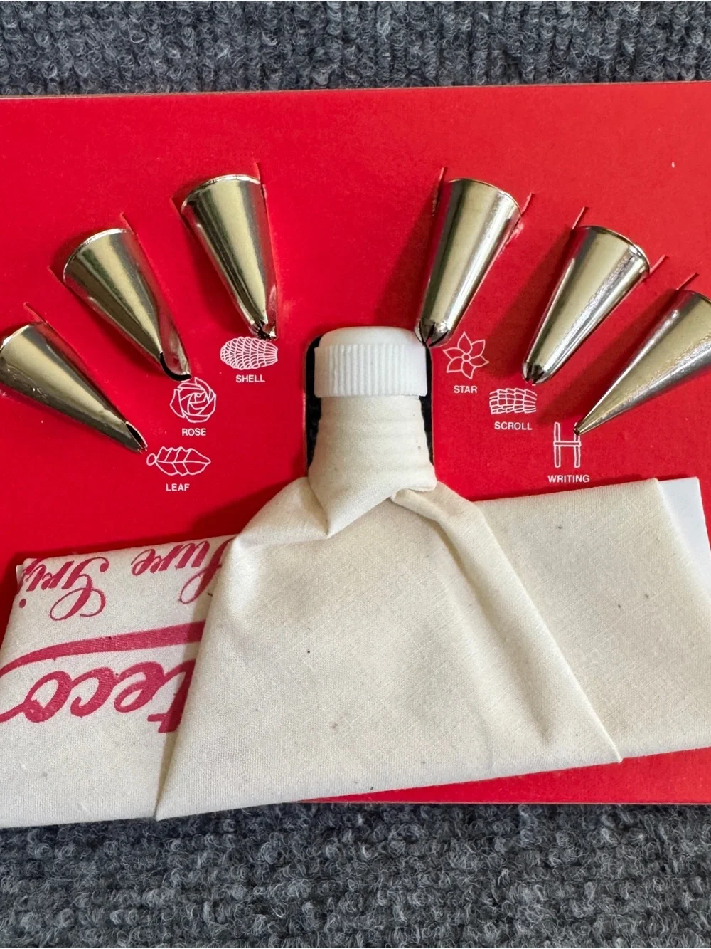 Vintage Ateco Cake Decorating Set Piping Icing Tips Pastry Bag 6 Pc USA